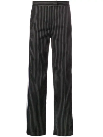 Shop Pinko Pinstripe Wide Leg Trousers In Black