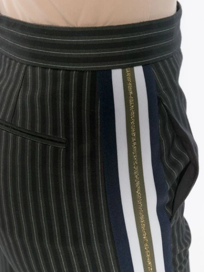 Shop Pinko Pinstripe Wide Leg Trousers In Black