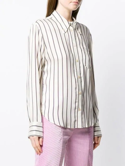 Shop Isabel Marant Striped Button Shirt In White