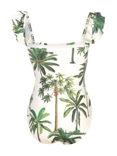 Shop Agua By Agua Bendita Palm Tree Print One-piece In White