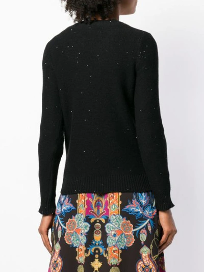 Shop Etro Sequin Detail Sweater In Black