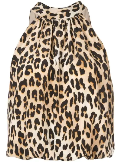 Shop Alice And Olivia Maris Leopard Print Top In Brown