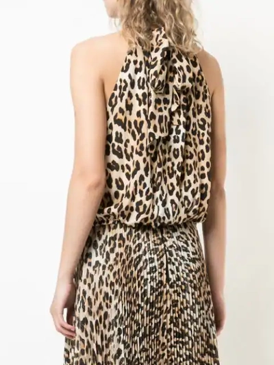 Shop Alice And Olivia Maris Leopard Print Top In Brown