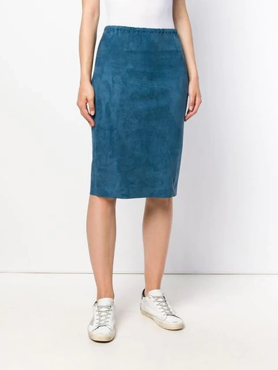 Shop Stouls Gilda Pencil Skirt In Blue
