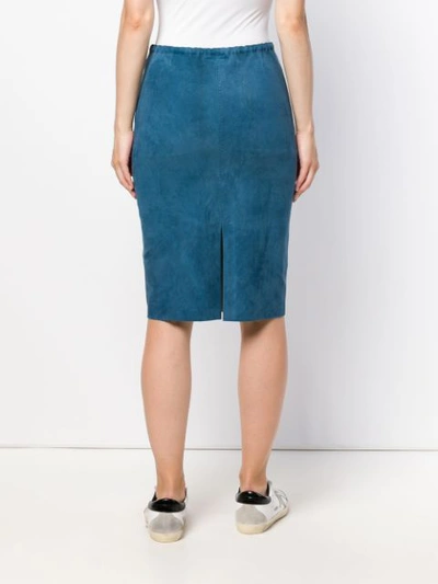 Shop Stouls Gilda Pencil Skirt In Blue