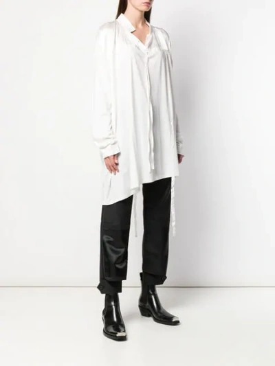 Shop Ann Demeulemeester Panelled Oversized Blouse In White