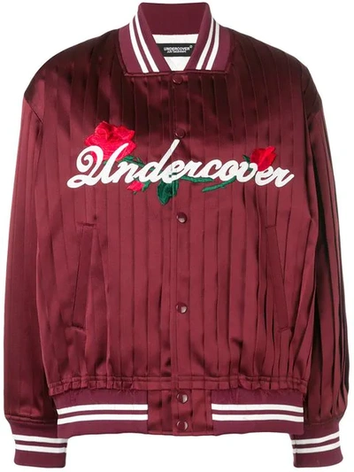 Shop Undercover Satin Bomber Jacket In Red