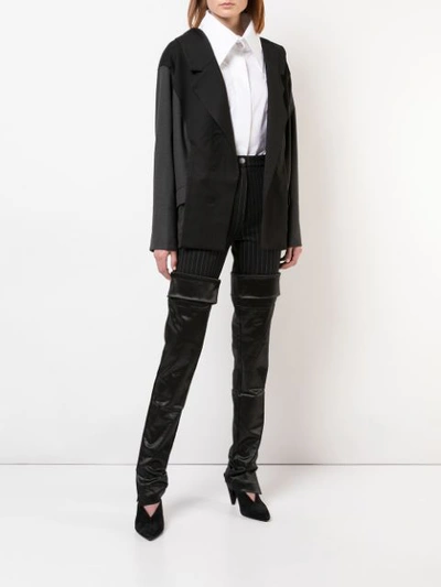 Shop Balossa White Shirt Kroni Panelled Trousers - Black