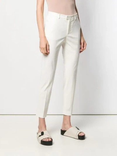 Shop Red Valentino Gabardine Cropped Trousers In Neutrals