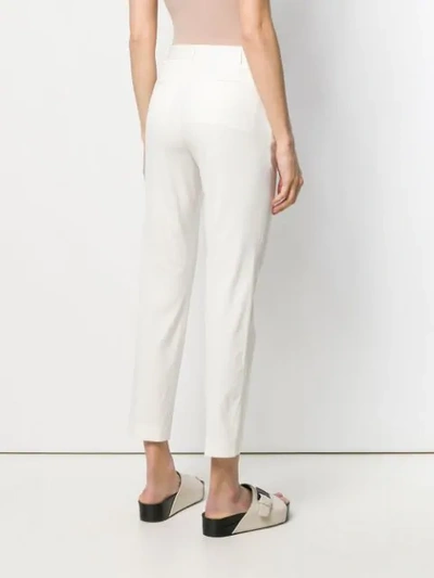 Shop Red Valentino Gabardine Cropped Trousers In Neutrals