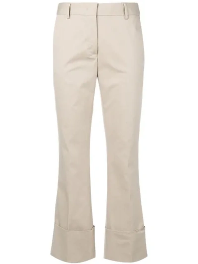 ALBERTO BIANI STRAIGHT-LEG TROUSERS - 大地色