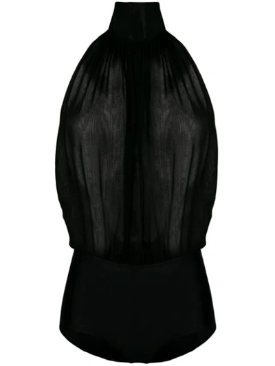 Shop Emilio Pucci Draped Body Suit - Black