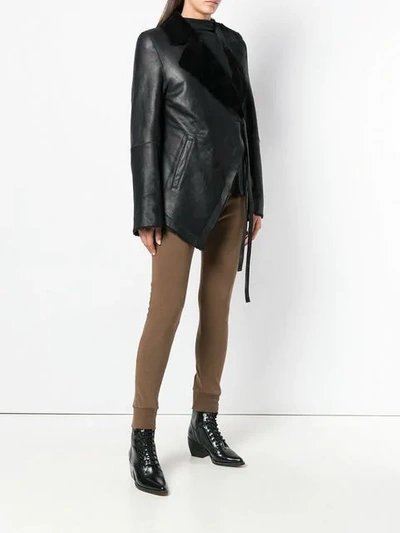 Shop Ann Demeulemeester Asymmetric Wrap Jacket In 099 Black