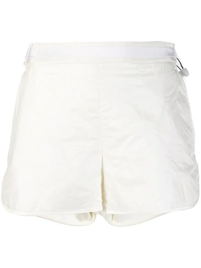 Shop Moncler High-waisted Shorts In White