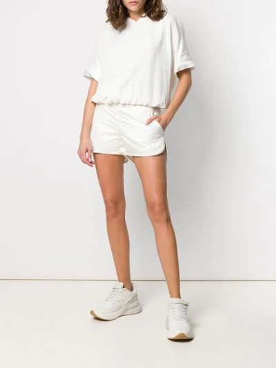 Shop Moncler High-waisted Shorts In White