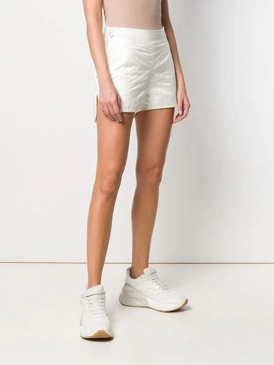 Shop Moncler High-waisted Shorts In White