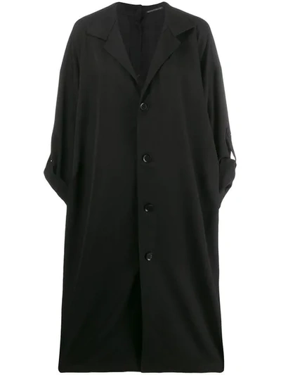 Shop Yohji Yamamoto Trenchcoat Im Oversized-design - Schwarz In Black