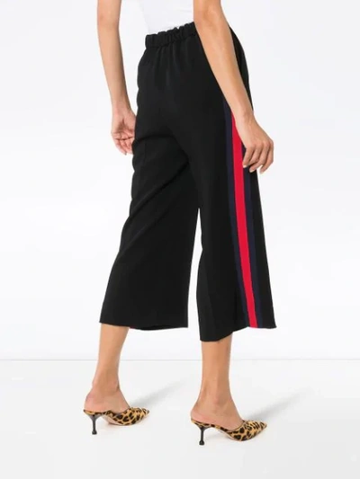 Shop Gucci High-waisted Web Culottes In Black