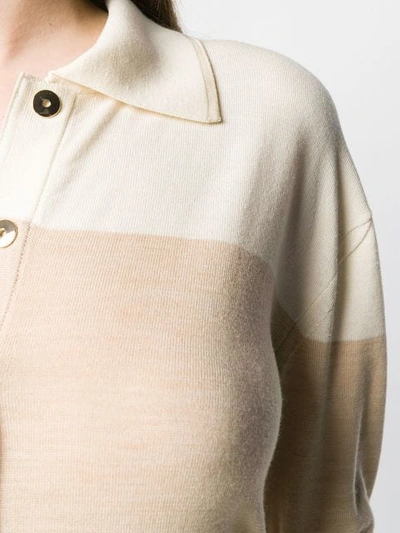 Shop Burberry Two-tone Polo Shirt In Neutrals