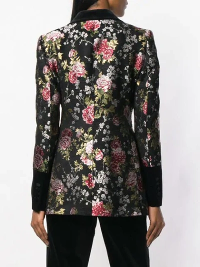 Shop Dolce & Gabbana Floral Embroidered Blazer - Black