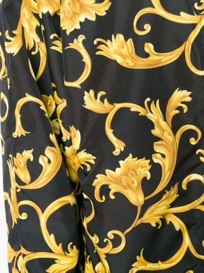 Shop Versace Baroque Print Bomber Jacket - Black