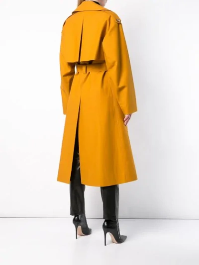 Shop Khaite Double Breasted Trench Coat In Ochre