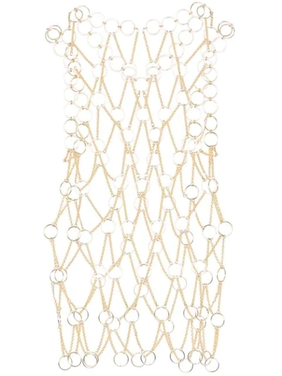 Shop Paco Rabanne Metallic Chainmail Top In Gold
