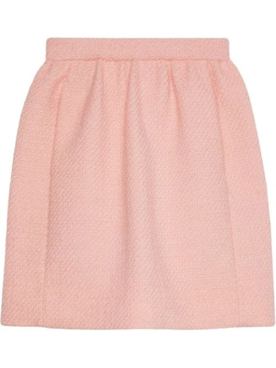 Shop Gucci Tweed Skirt In Pink