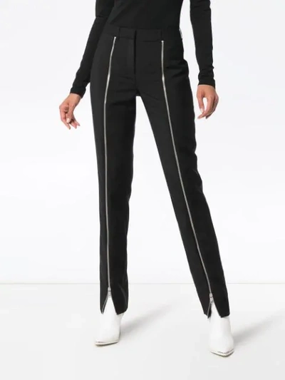 Givenchy Zip Front Detailed Trousers In Black