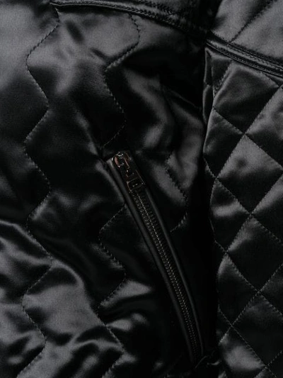 Shop Tom Ford Quilted Satin Bomber Jacket In Black