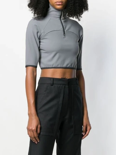 Shop A-cold-wall* Piping Crop Top In Grey