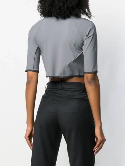 Shop A-cold-wall* Piping Crop Top In Grey