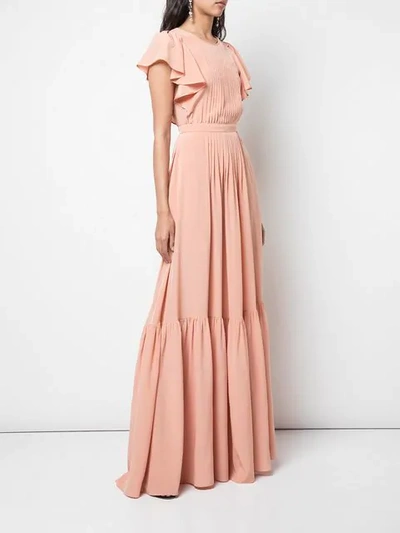 Shop Rochas Onice Ruffle Gown In Pink