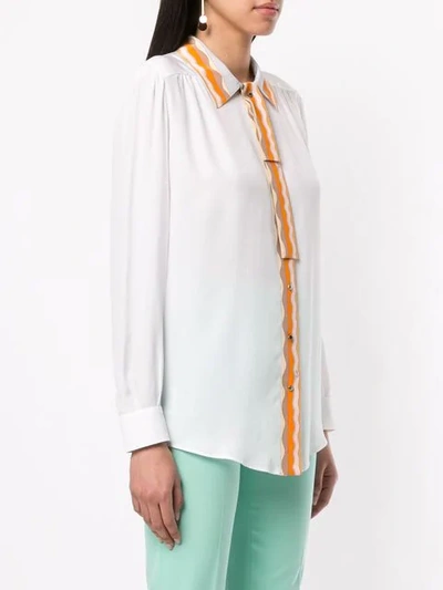 Shop Emilio Pucci Embellished Trim Shirt In White