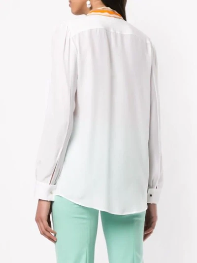 Shop Emilio Pucci Embellished Trim Shirt In White