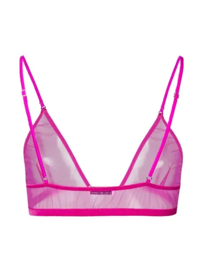 Shop Fleur Du Mal Sheer Triangle Bra In Pink