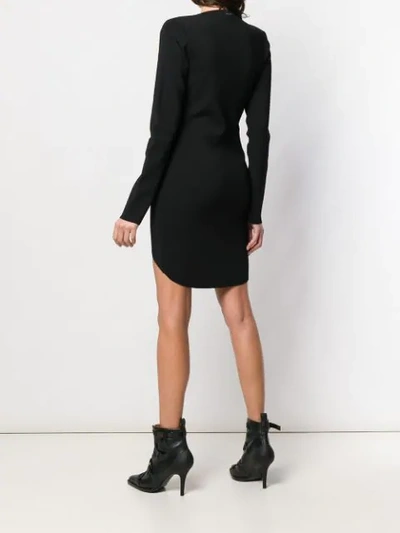 Shop Dsquared2 Fitted Short Dress In Black