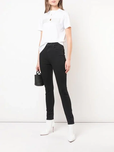 Shop Mother High Waisted Skinny Jeans In Black