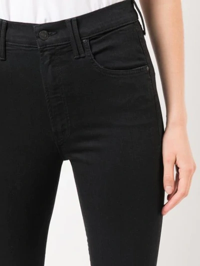Shop Mother High Waisted Skinny Jeans In Black