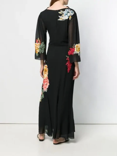 Shop Etro Embroidered Floral Dress In Black