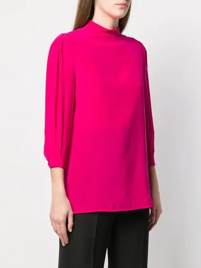Shop Givenchy Pleated Detail Silk Top In Pink