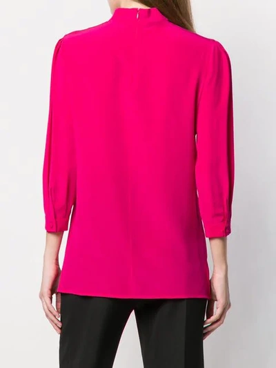 Shop Givenchy Pleated Detail Silk Top In Pink