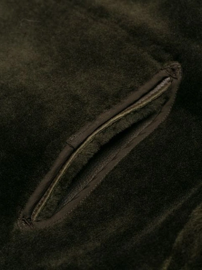 Shop Chloé Reversible Oversized Lambskin Coat In Brown ,green