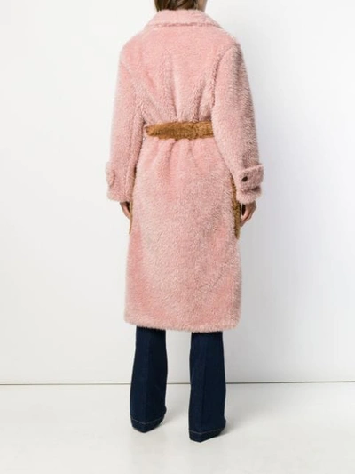 Shop L'autre Chose Oversized Faux-fur Coat In Pink