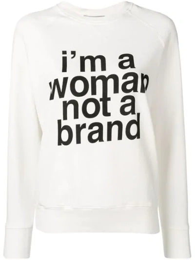 Shop Erika Cavallini 'i'm A Woman, Not A Brand' Sweater In White