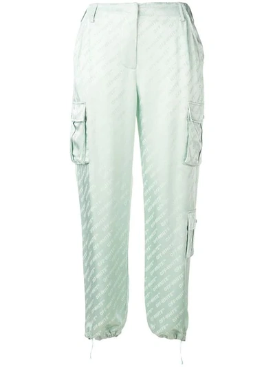 OFF-WHITE 经典LOGO工装裤 - 绿色