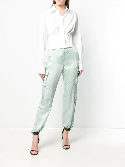 Shop Off-white Monogram Cargo Trousers In 4100 Green No Color
