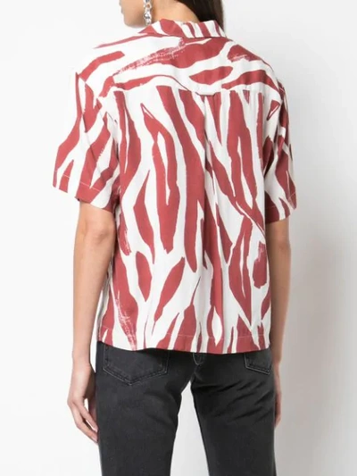 Shop Anine Bing Zebra Print Shirt In Red