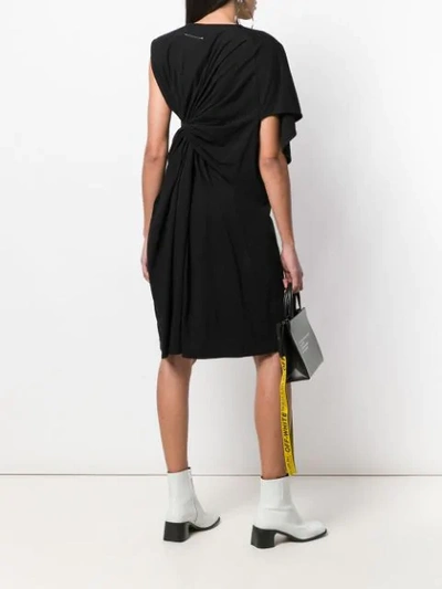 Shop Mm6 Maison Margiela Asymmetrical T-shirt Dress In Black