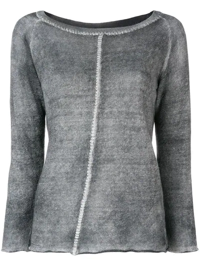 Shop Avant Toi Distressed Linen Sweater In Grey